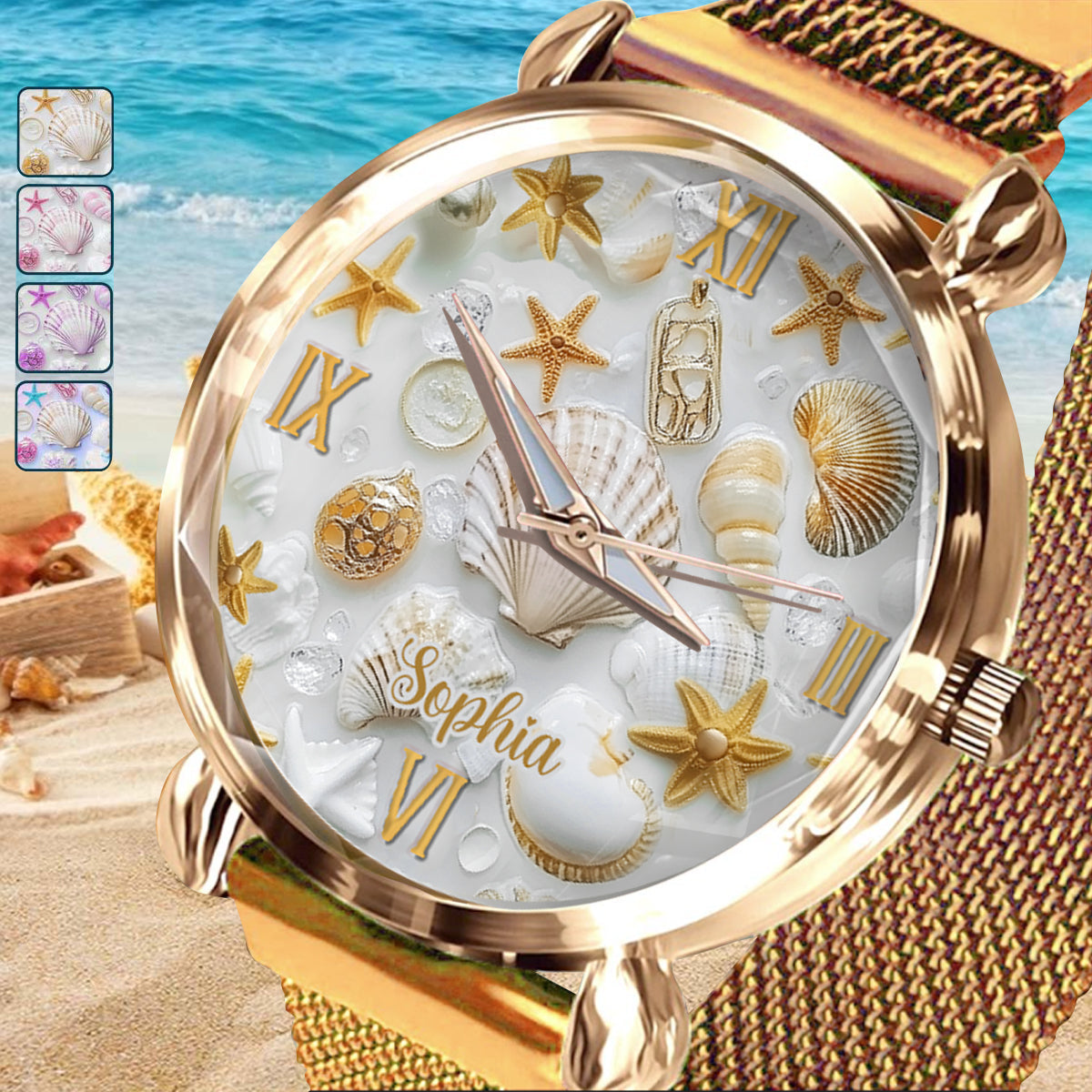 Beautiful Seashells - Personalized Sea Lover Women Hand Watch