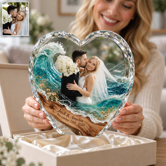 Wedding Bridal Keepsake - Personalized Couple 2-Side Printed Acrylic Plaque
