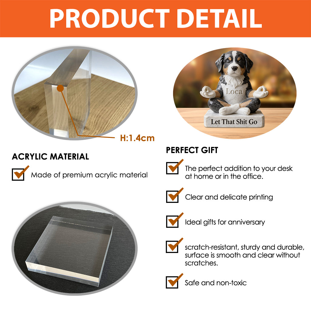 Laissez tomber ça - Plaque en acrylique personnalisée en forme de chien