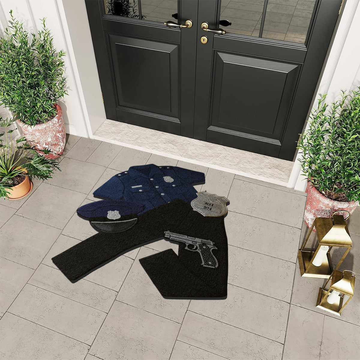 Tenues de police - Tapis de sol antidérapant personnalisé pour policier