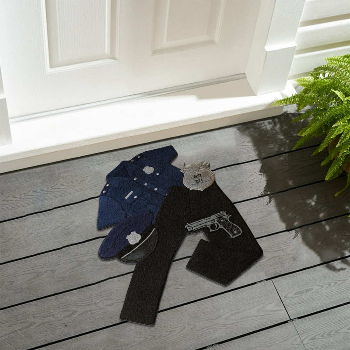 Tenues de police - Tapis de sol antidérapant personnalisé pour policier