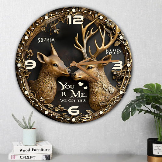 Toi et moi, on gère ! - Horloge murale de chasse personnalisée