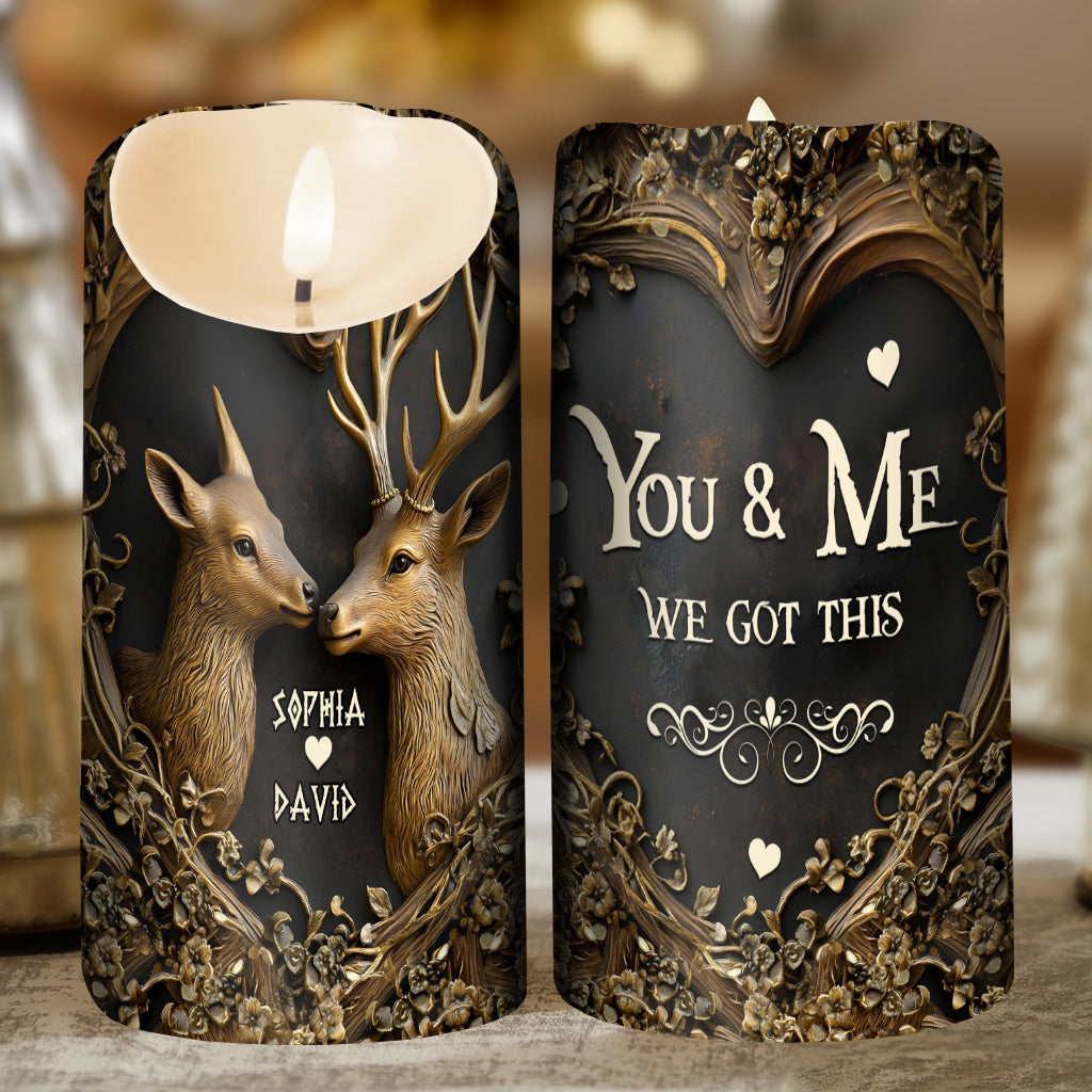 You And Me We Got This - Personalized Hunting Flameless Candle