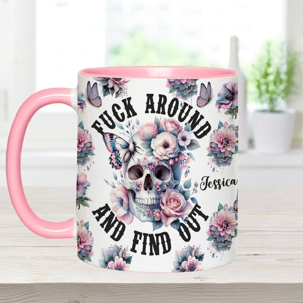Fais des bêtises et découvre ce qui se passe - Mug personnalisé à motif crâne