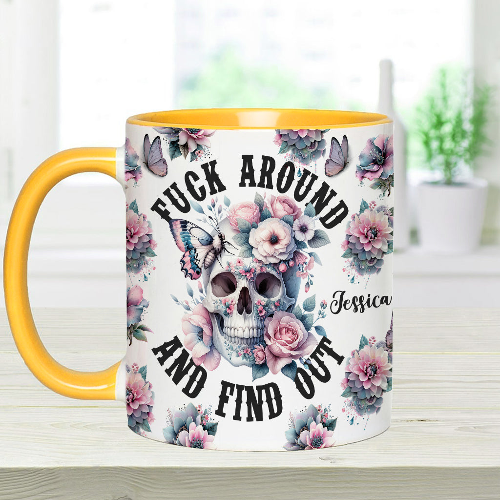 Fais des bêtises et découvre ce qui se passe - Mug personnalisé à motif crâne