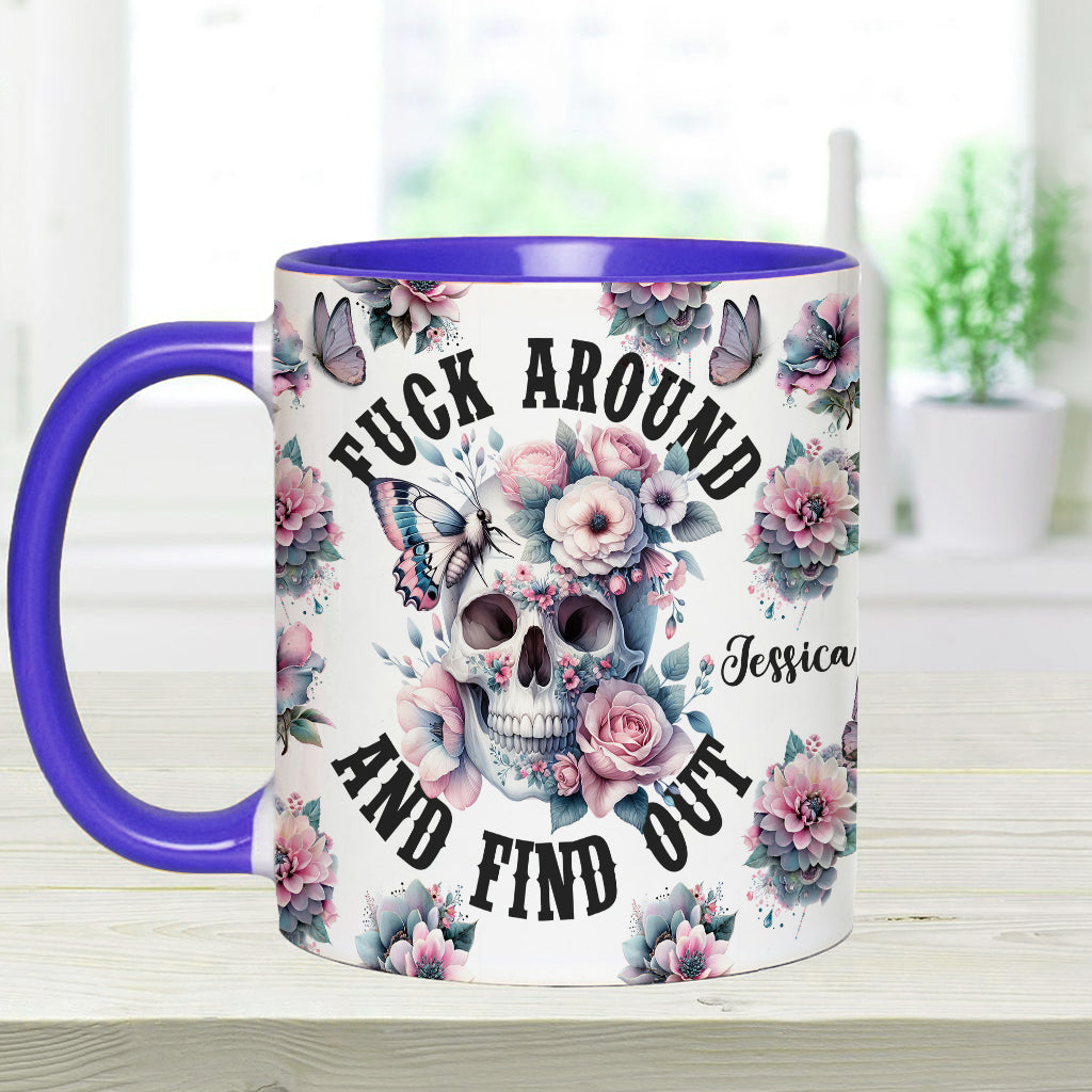Fais des bêtises et découvre ce qui se passe - Mug personnalisé à motif crâne