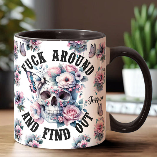 Fais des bêtises et découvre ce qui se passe - Mug personnalisé à motif crâne