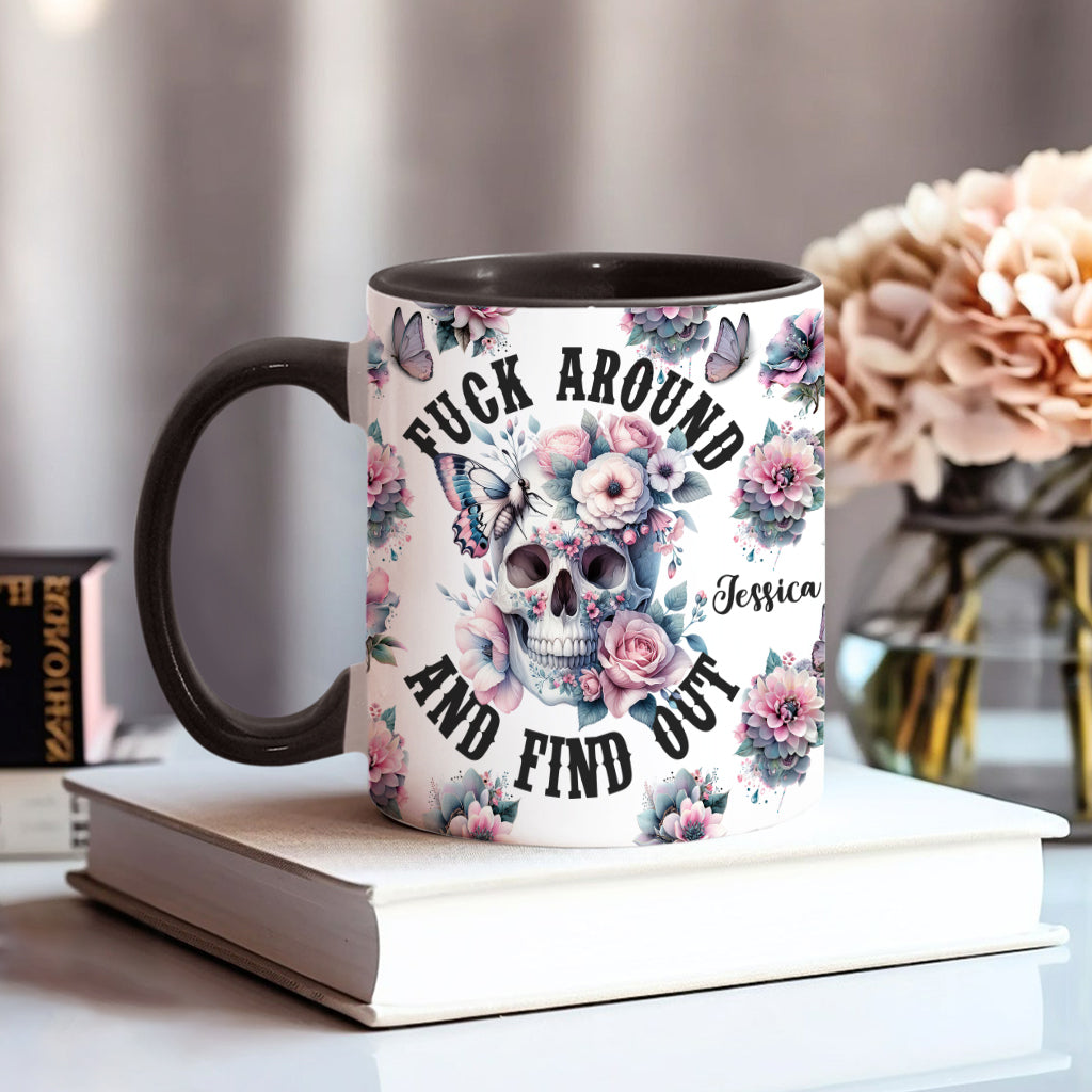 Fais des bêtises et découvre ce qui se passe - Mug personnalisé à motif crâne