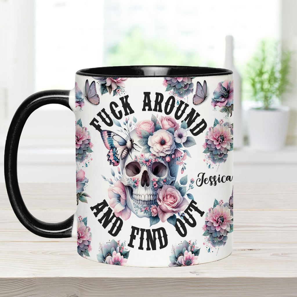 Fais des bêtises et découvre ce qui se passe - Mug personnalisé à motif crâne