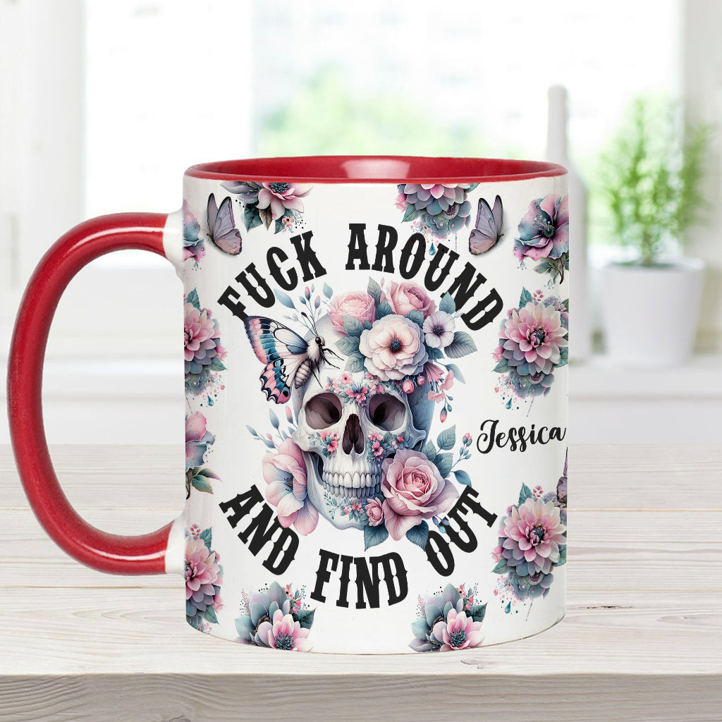 Fais des bêtises et découvre ce qui se passe - Mug personnalisé à motif crâne