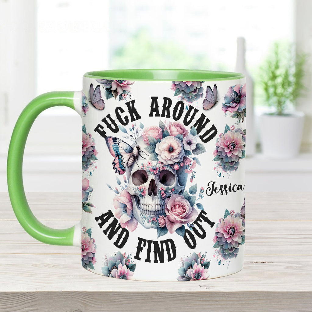 Fais des bêtises et découvre ce qui se passe - Mug personnalisé à motif crâne