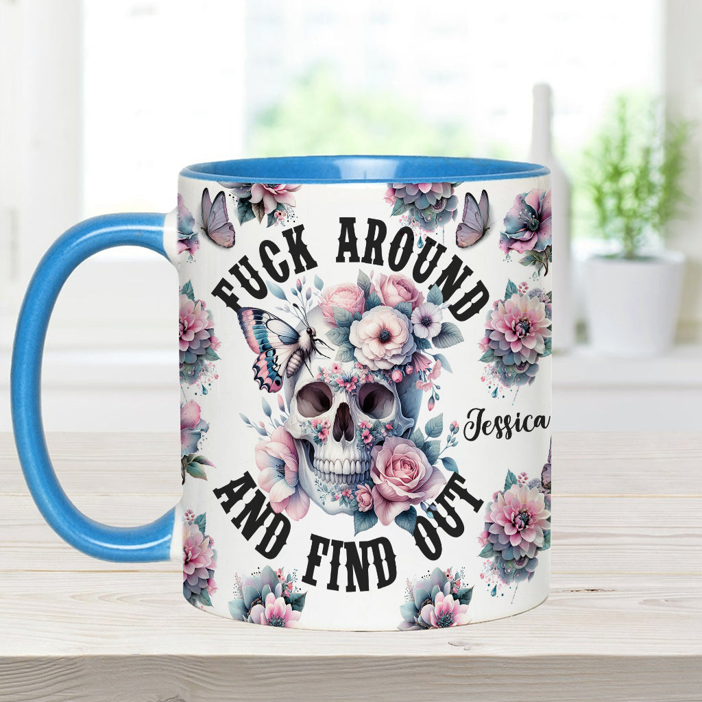 Fais des bêtises et découvre ce qui se passe - Mug personnalisé à motif crâne