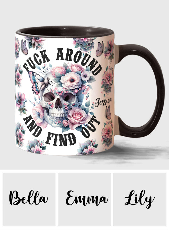 Fais des bêtises et découvre ce qui se passe - Mug personnalisé à motif crâne