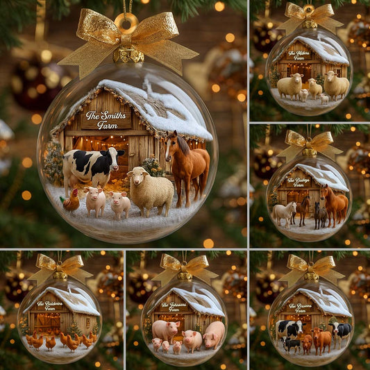 Christmas On The Farm - Personalized Farmer Ornament