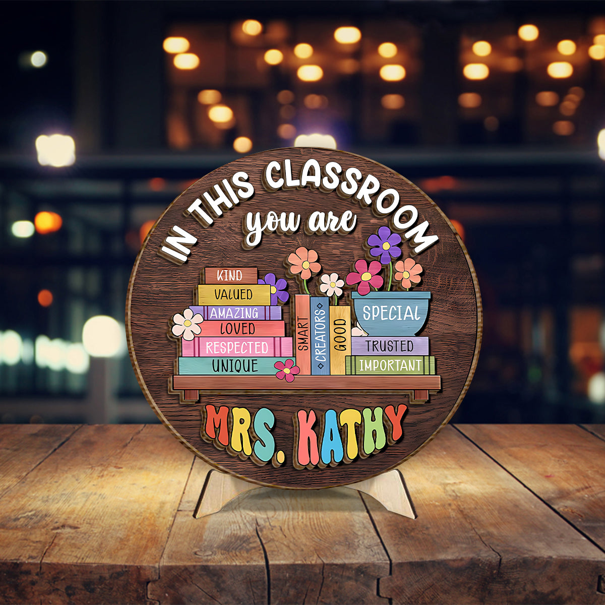 Back To School, Teacher Gift Idea - Personalized Teacher 2 Layered Wood Sign / Wood Plaque
