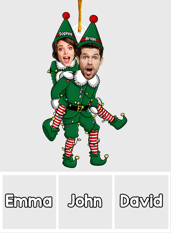 Elfe joueur - Ornement transparent personnalisé pour couple