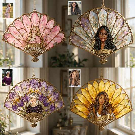 Ornement en Verre Floral Élégant - Suncatcher en Verre Imprimé 3D Personnalisé