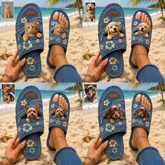 Salty Lil' Beach - Sandales ouvertes personnalisées pour chiens
