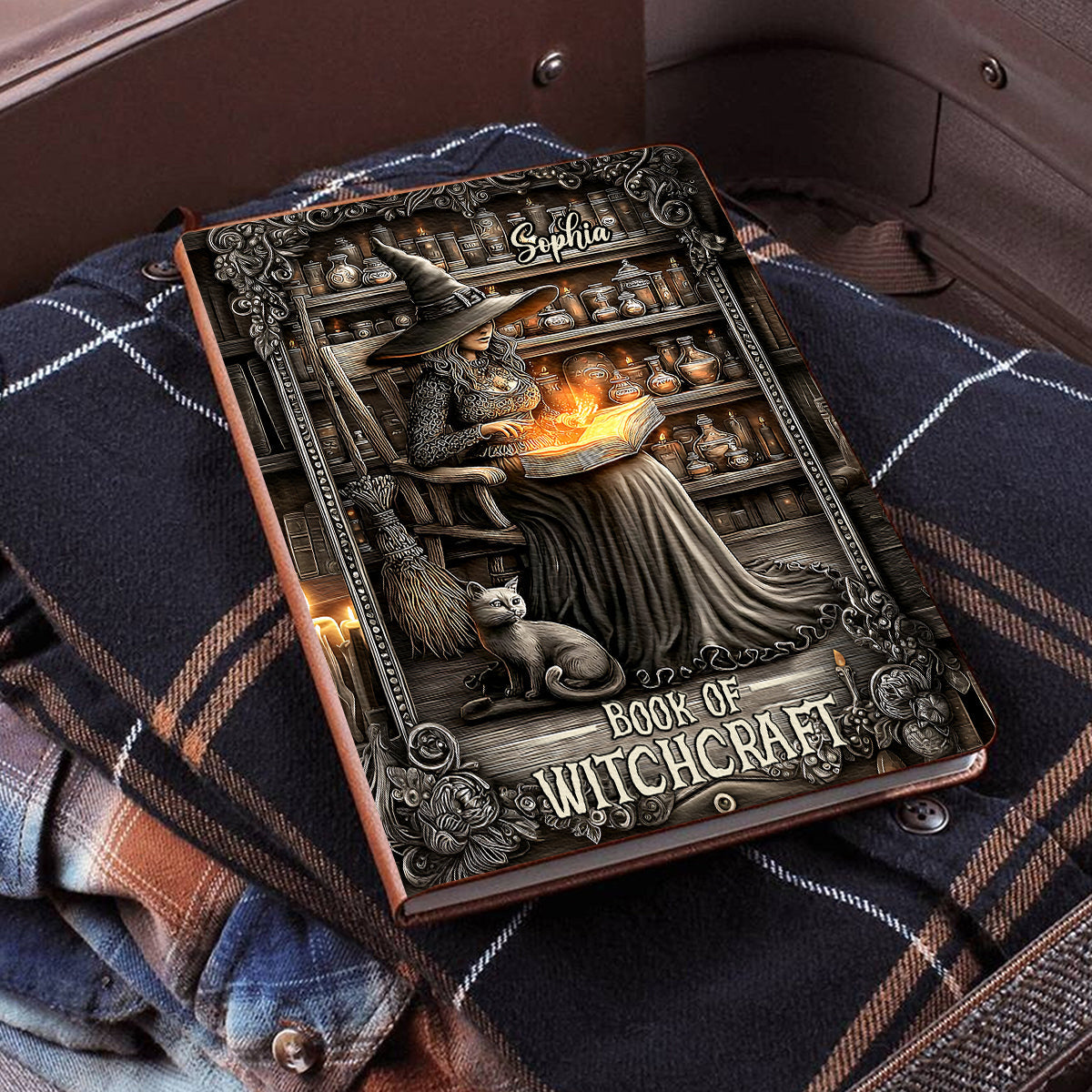 Livre de sorcellerie - Journal en cuir personnalisé pour sorcière