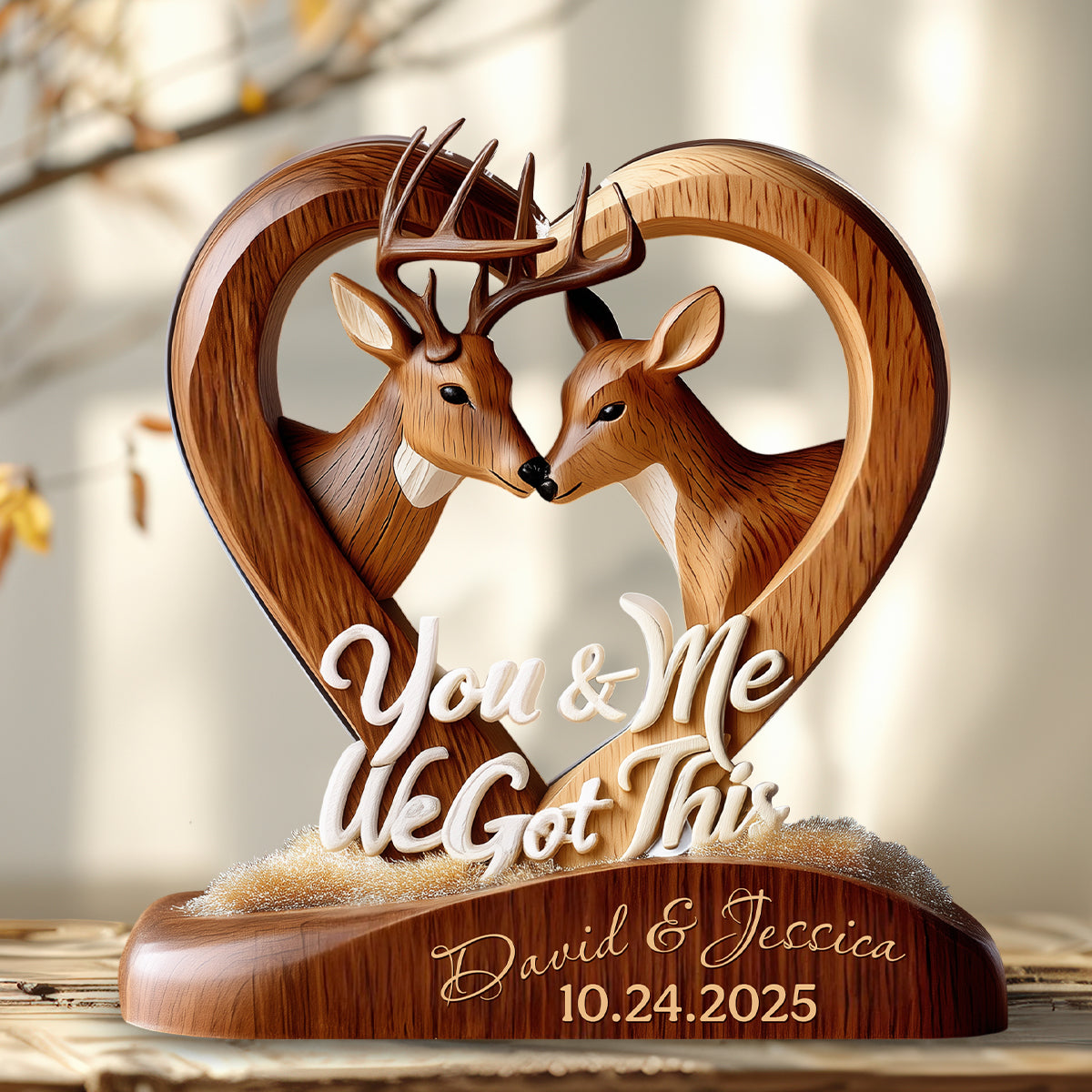 Toi et moi, on gère ! - Plaque acrylique personnalisée de chasse en forme sur mesure