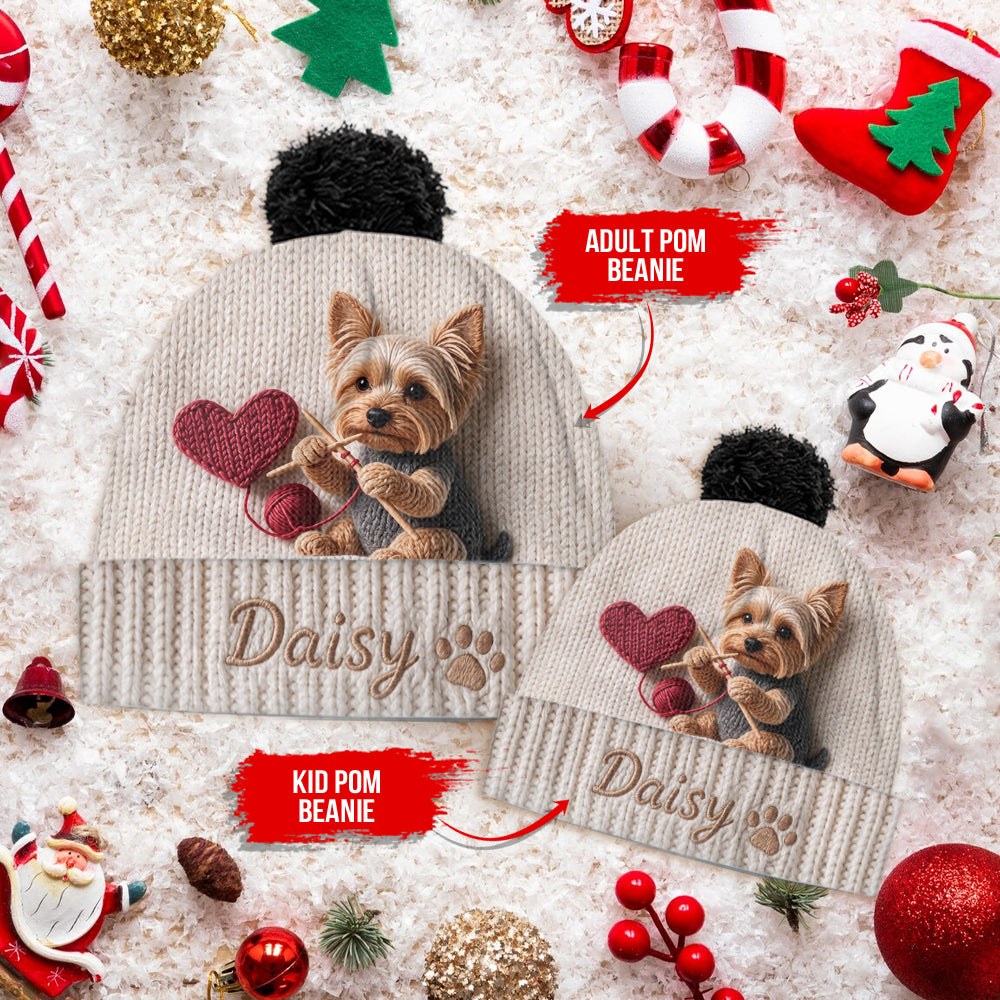 Merry Christmas - Personalized Dog Beanie Hat