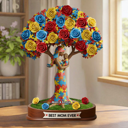 Strong Mama - Plaque acrylique personnalisée de sensibilisation à l'autisme