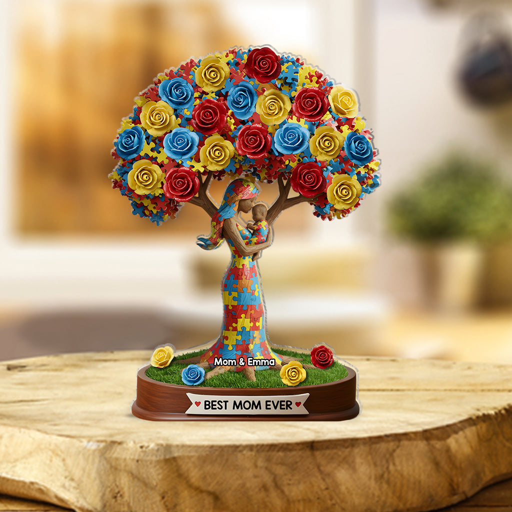 Strong Mama - Plaque acrylique personnalisée de sensibilisation à l'autisme