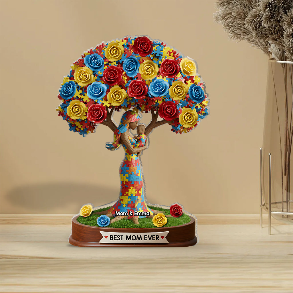 Strong Mama - Plaque acrylique personnalisée de sensibilisation à l'autisme