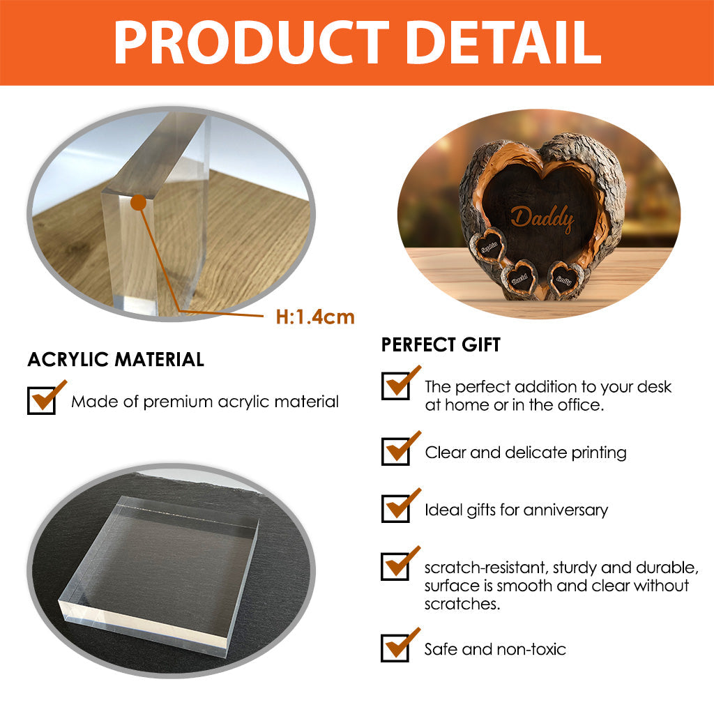 Daddy's Sweethearts - Personalized Father Custom Shaped Acrylic Plaque