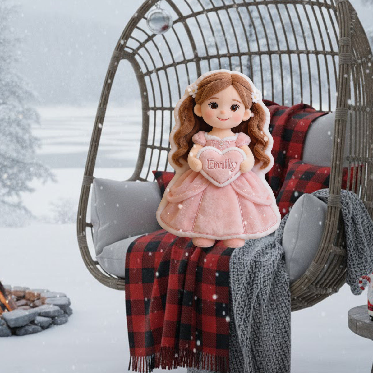 Custom Any Photo Beautiful Princess - Personalized Kid Faux Fur Shaped Pillow