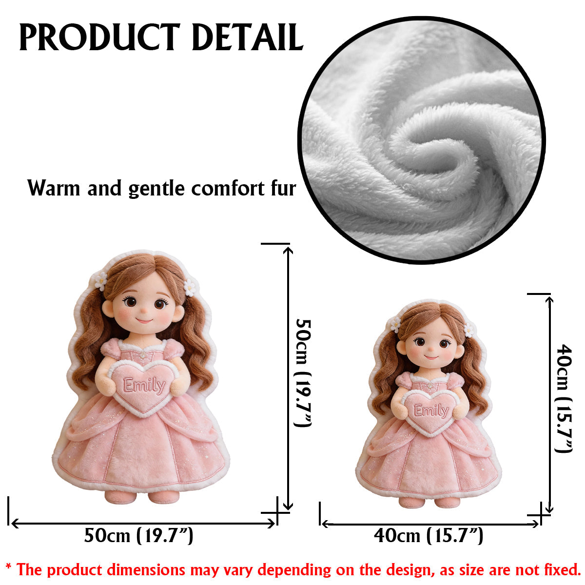 Custom Any Photo Beautiful Princess - Personalized Kid Faux Fur Shaped Pillow