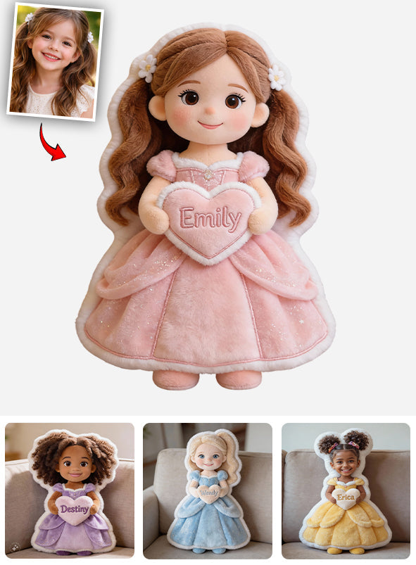 Custom Any Photo Beautiful Princess - Personalized Kid Faux Fur Shaped Pillow