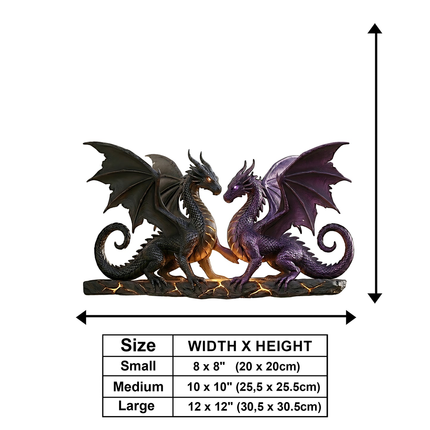 Dragon Couple Welcome Sign - Personalized Dragon Wooden Wall Mount Sign