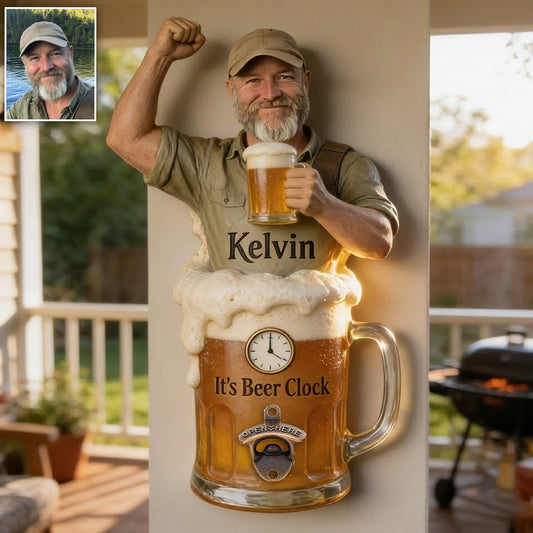 C'est l'heure de la bière - Ouvre-bouteille mural personnalisé