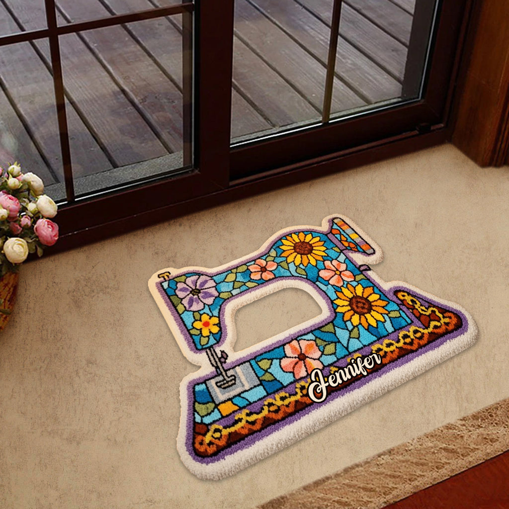 Cool Sewing Machine - Personalized Sewing Shaped Doormat/ Rug