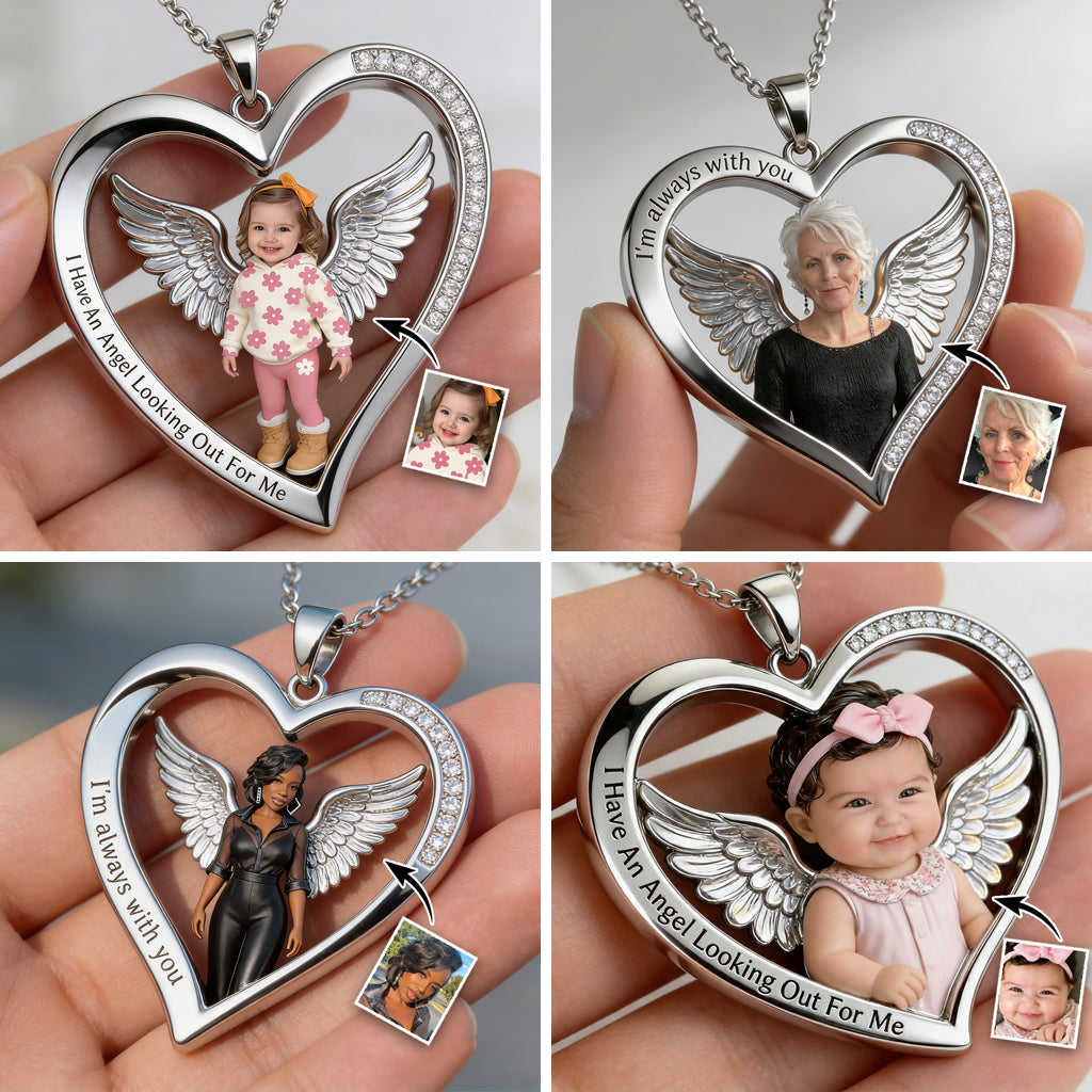 Collier pendentif en métal personnalisé avec photo - Collier commémoratif en forme de pendentif en métal -
