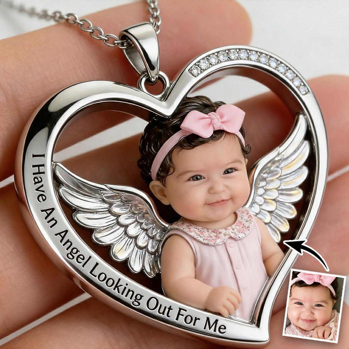 Collier pendentif en métal personnalisé avec photo - Collier commémoratif en forme de pendentif en métal -