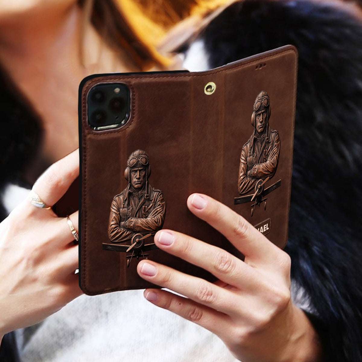 Le ciel n'est pas la limite - Étui portefeuille personnalisé pour téléphone portable avec dragonne, idéal pour les pilotes