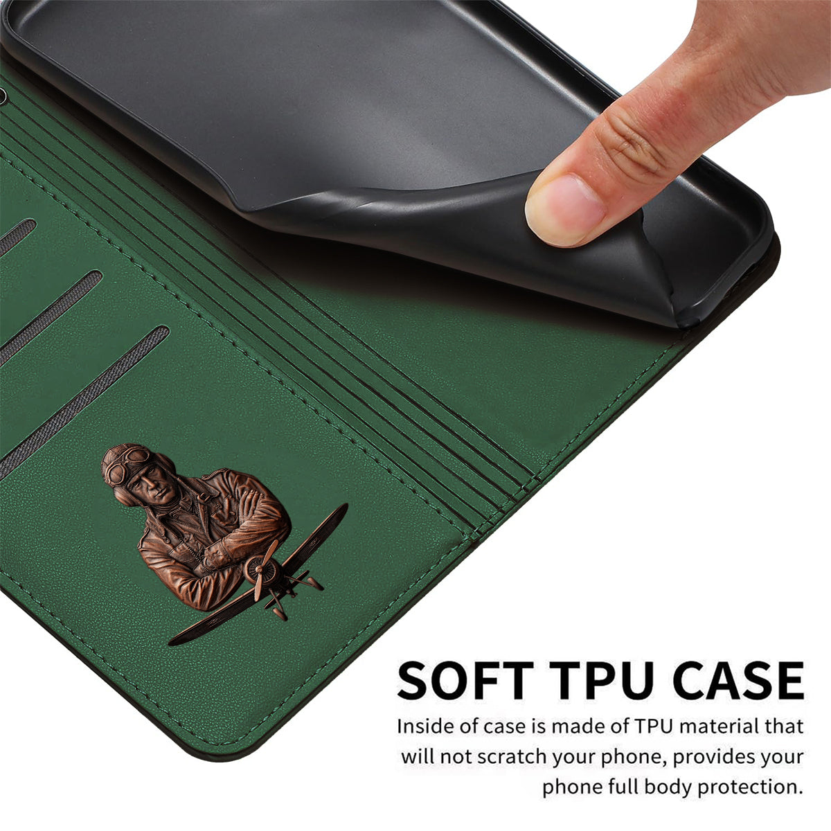 Le ciel n'est pas la limite - Étui portefeuille personnalisé pour téléphone portable avec dragonne, idéal pour les pilotes