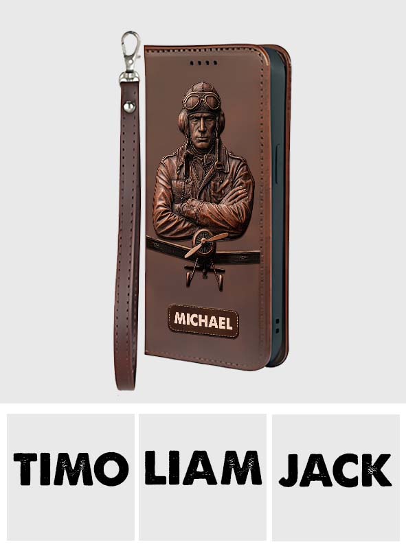 Le ciel n'est pas la limite - Étui portefeuille personnalisé pour téléphone portable avec dragonne, idéal pour les pilotes