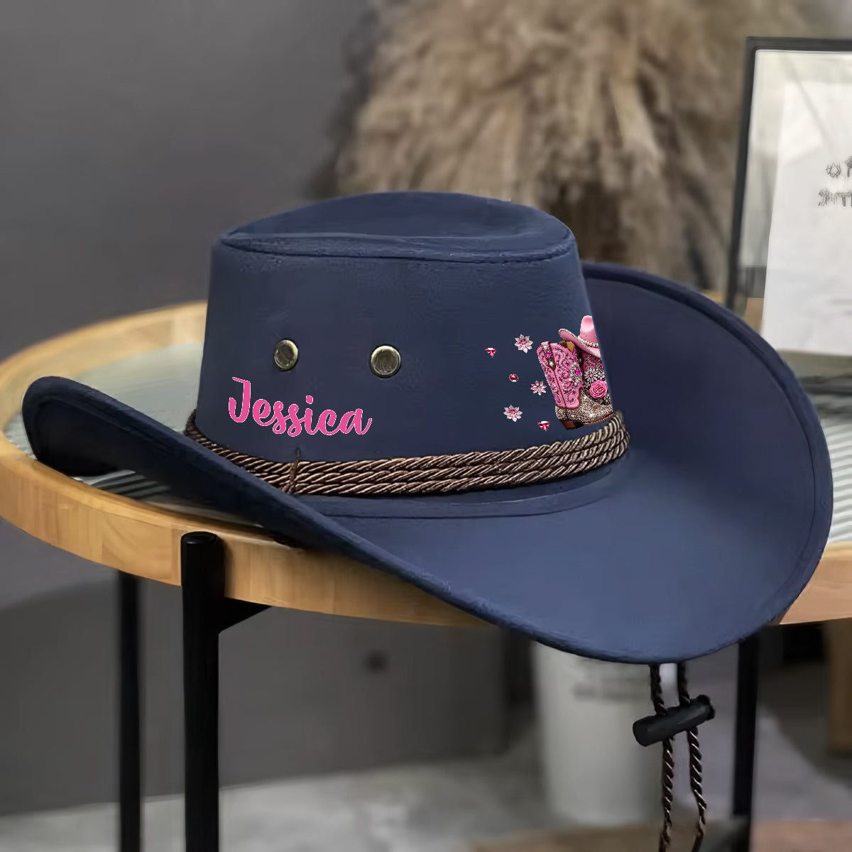Cowgirl Stay Wild - Chapeau de cowboy personnalisé à large bord « Cowgirl Stay Wild »