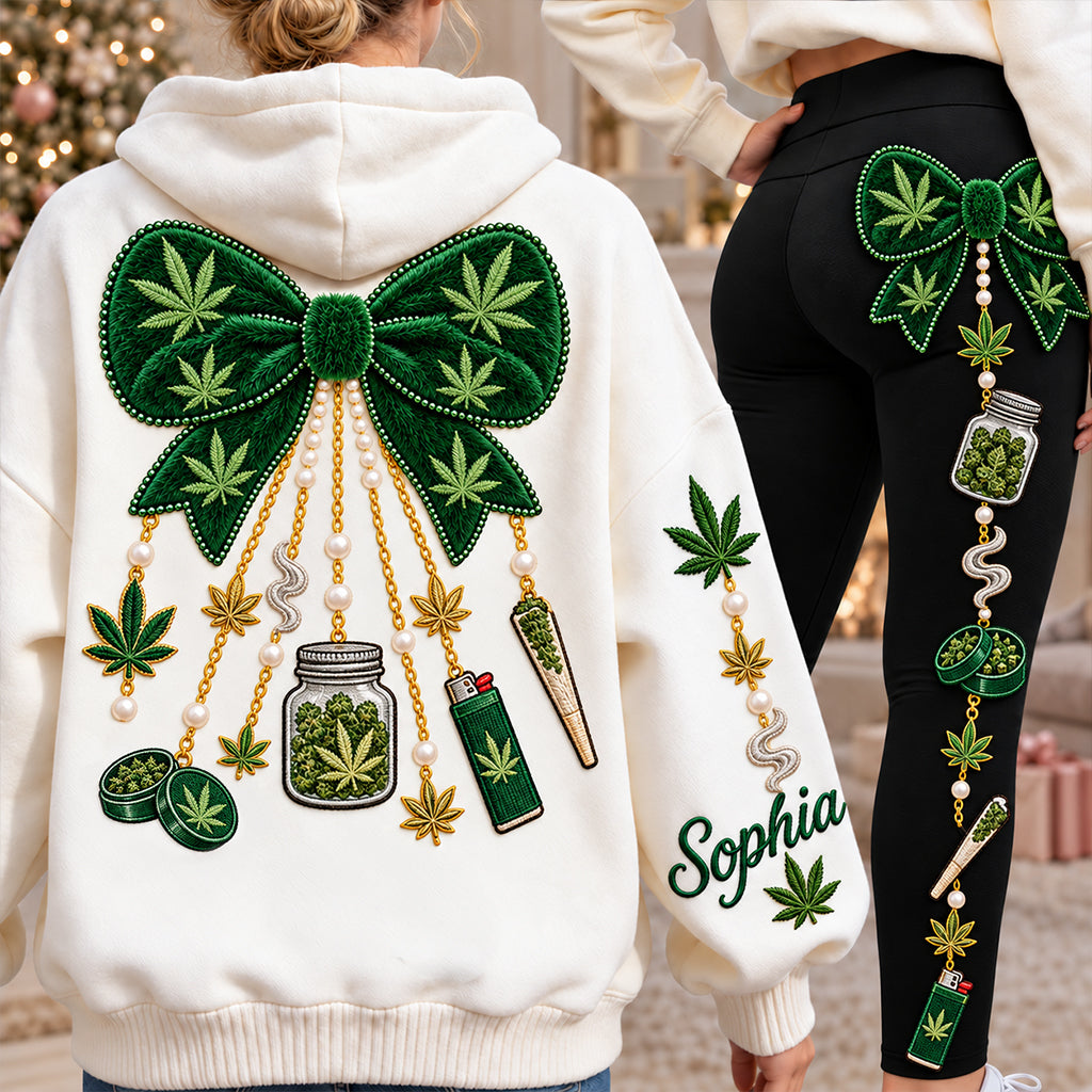 Merry Christmas - Personalized Weed Hoodie and Leggings