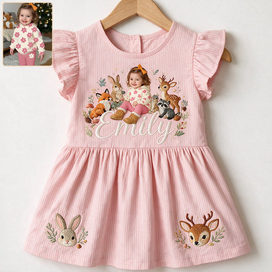 Cadeau mignon en bois pour fille / filleule / petite-fille... - Robe à volants personnalisée