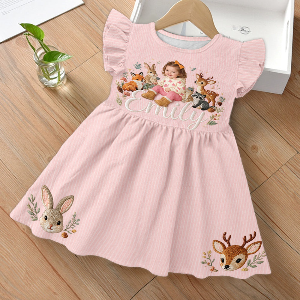 Cadeau mignon en bois pour fille / filleule / petite-fille... - Robe à volants personnalisée