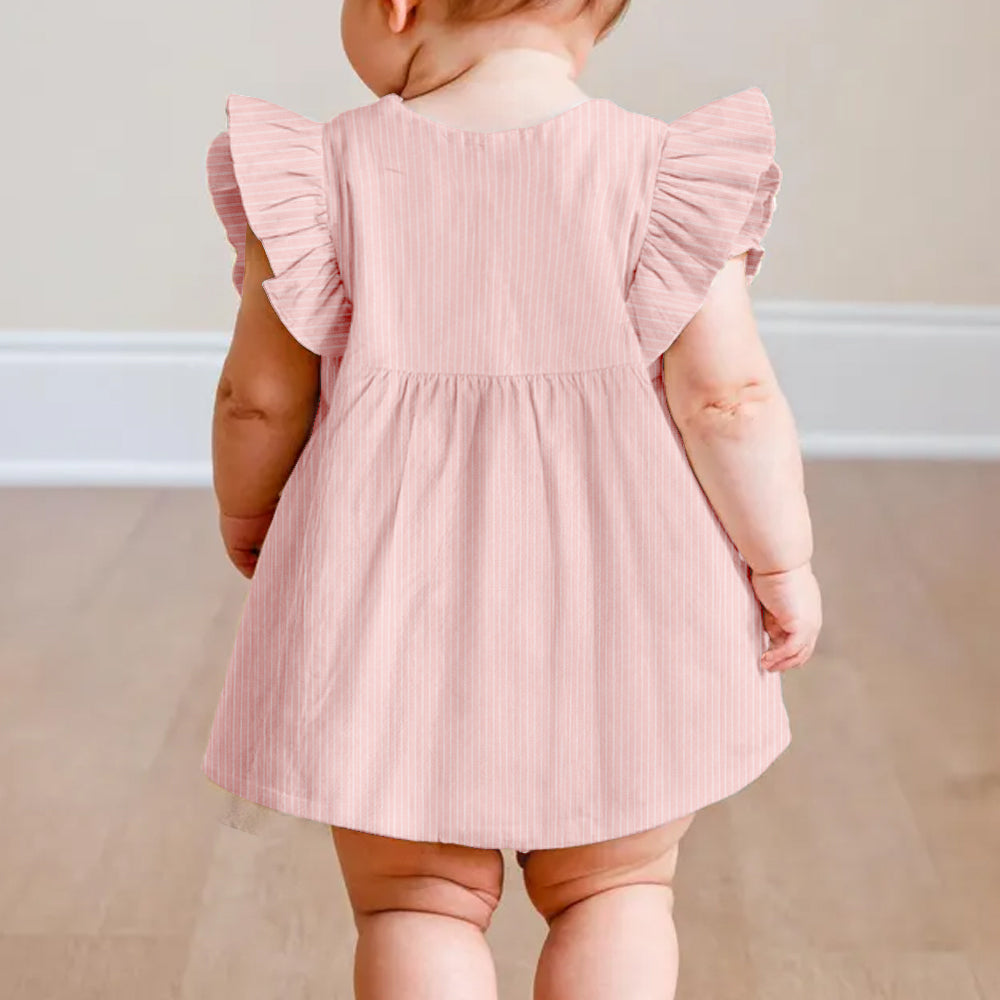 Cadeau mignon en bois pour fille / filleule / petite-fille... - Robe à volants personnalisée