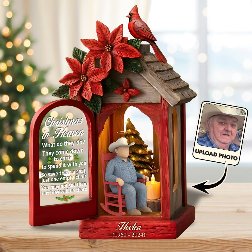 Noël au paradis - Plaque commémorative personnalisée en acrylique de forme personnalisée