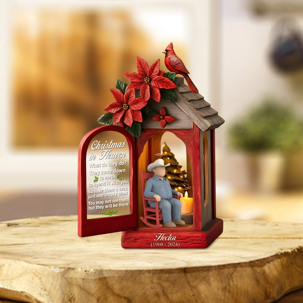 Noël au paradis - Plaque commémorative personnalisée en acrylique de forme personnalisée