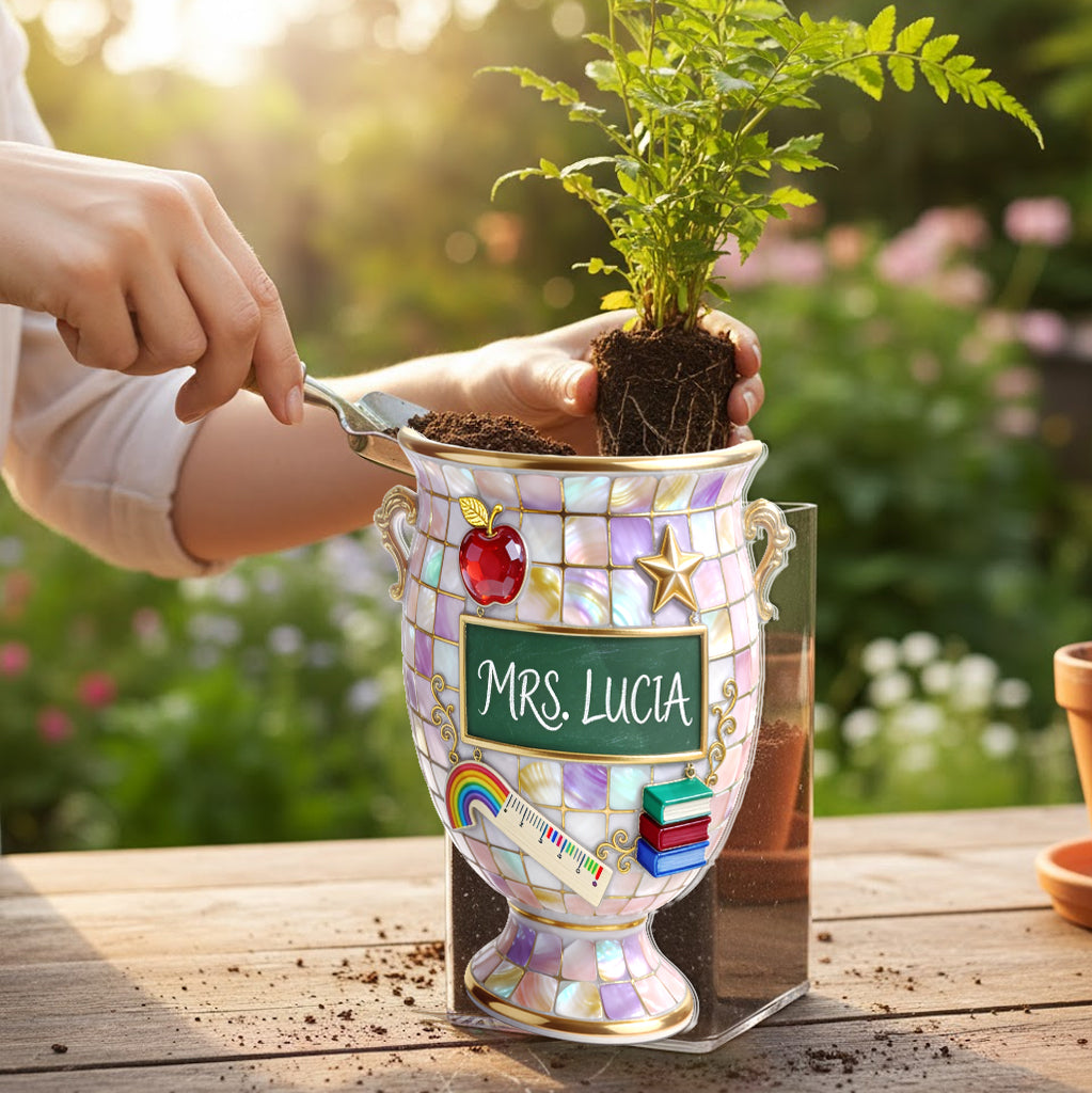 Teacher Gifts - Personalized Teacher Acrylic Pot