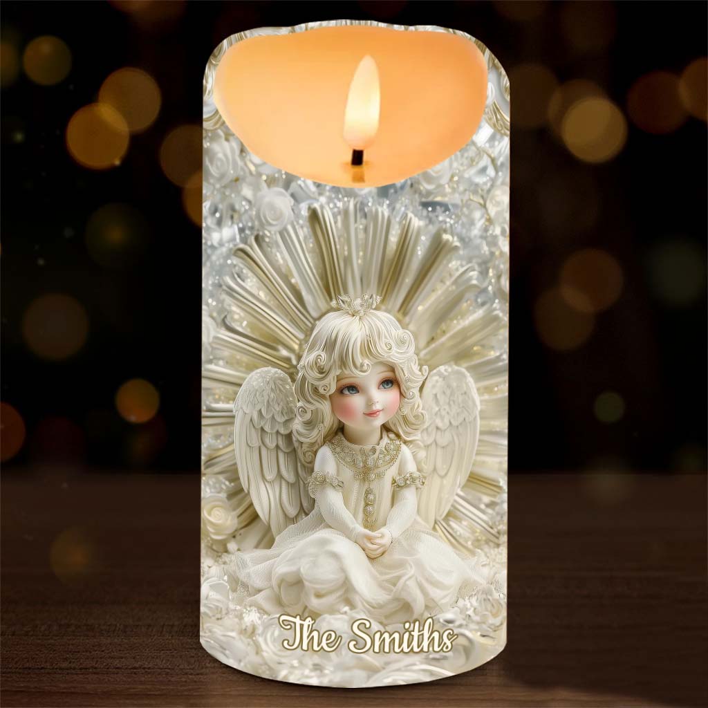 Bel Ange - Bougie chrétienne sans flamme personnalisée