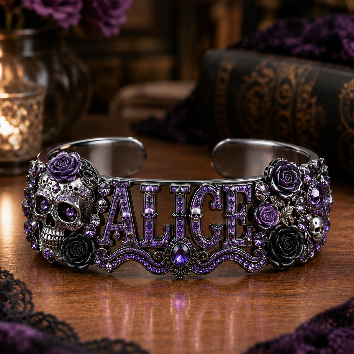 Beautiful Skull Bracelet - Personalized Skull Shaped Cuff Bracelet